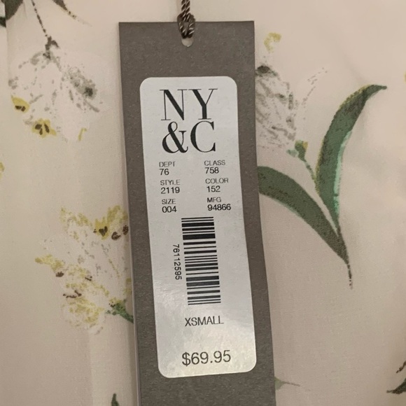 Ny&co Eva Mendes Floral Lined 3/4 Sheer Sleeve Dress Sz XS - Picture 4 of 8